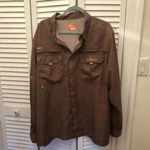 Habit Mens  Fishing Shirt Vented Hiking Brown shirt, 2XL